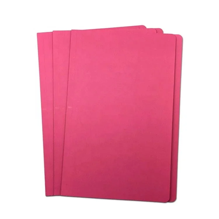 factory high-quality deep pink custom a4 manila kraft paper binder file folder with metal spring clip for conference file
