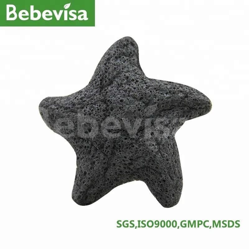 Bebevisa Konjac Губка звезда бамбук уголь 100% растительное волокно Роза отшелушивающая губка Глубоко очищающий уход за кожей