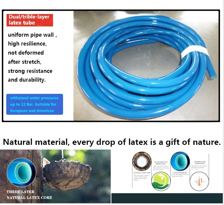 Расширяющийся садовый шланг длиной 50 футов, шланг для воды с 10 функциональными насадками, шланг для воды с твердым фитингом, садовый шланг