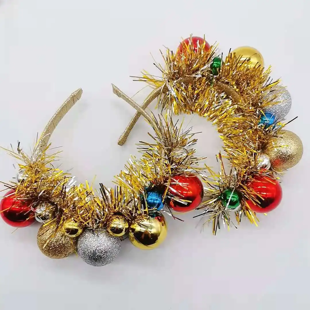 Fashion Sequin Gold Ball Headband Party Gifts Lovely Christmas Hair Band Accessories For Girl
