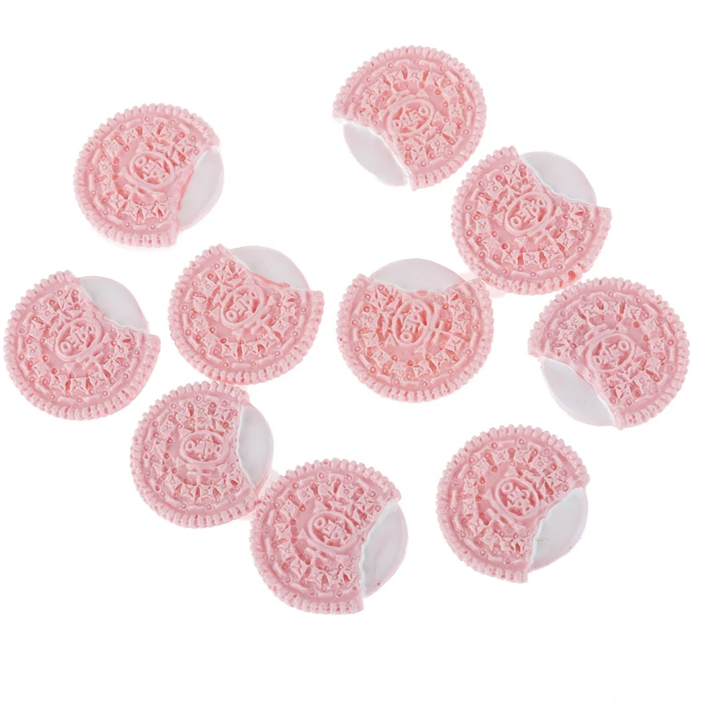 Simulation Colorful Oreo Chocolate Cookie Flat Back Resin Pendant Charms DIY for jewelry making Craft Decoration Accessories