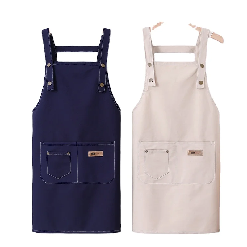 High Quality Waterproof Denim Apron Heavy Duty Anti Dirty Chef Jean Apron For Kitchen Coffee Shop Bar Restaurant