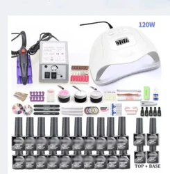 Wholesale extension diy polish poly nail gel set kit with uv lamp for nail salon