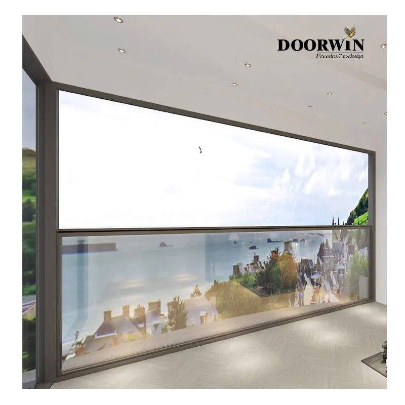 Outdoor Retractable Sash Panorama Window Electric Motorized Aluminium Vertical Sliding