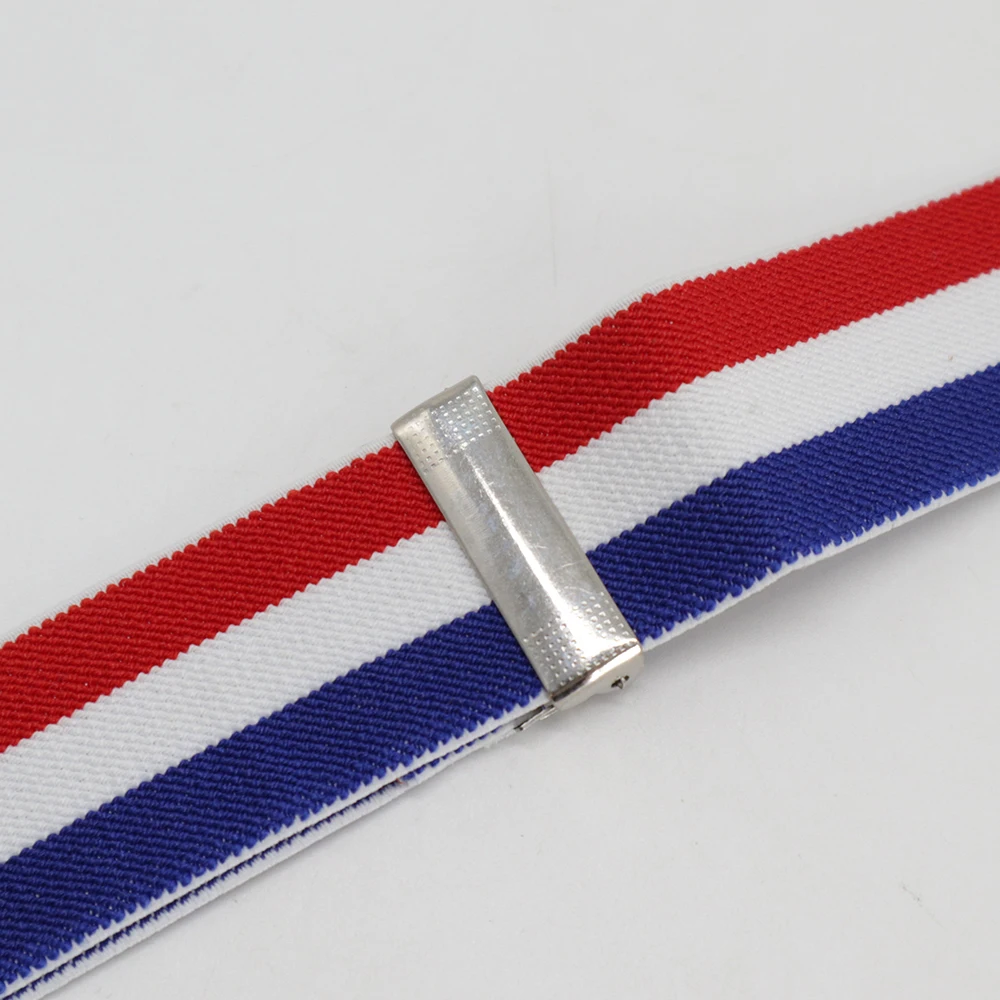 Custom Design Adjustable Elastic 3.5cm Wide Y Shape Suspender Heavy Duty Clips Christmas Gifts Stripe Suspenders for Men Women