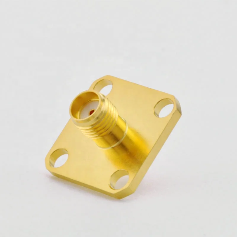 SMA Female connector with Coaxial End, 4 hole flange SMA connector female through hole