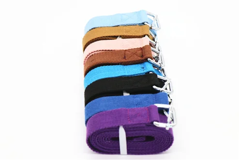 Custom Adjustable yoga strap Cotton or polyester Webbing printed best quality fitness yoga mat D ring strap