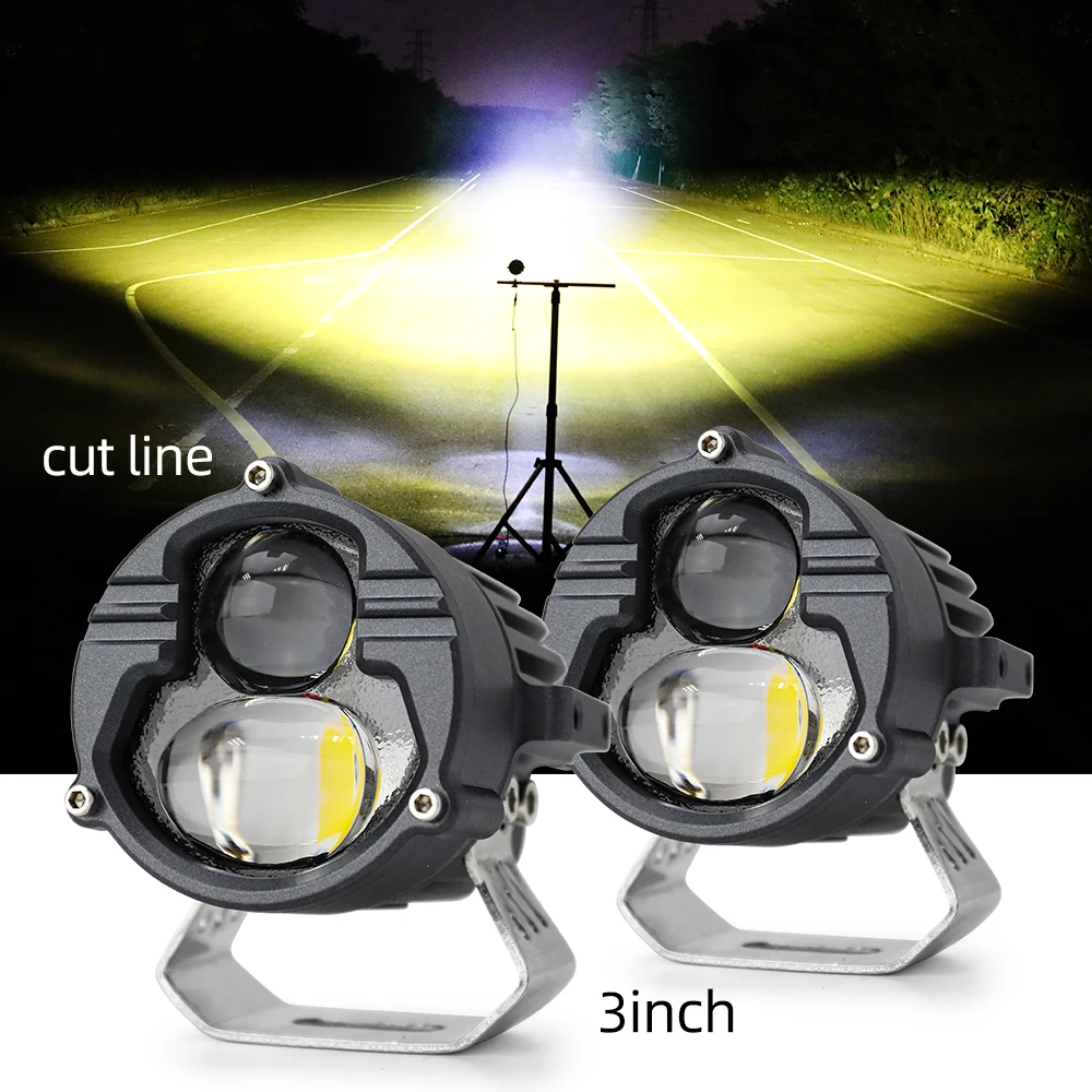 Spotlight 40W 3 inch 4x4 DUAL color  LED Auxiliary Pod driving light Offroad Truck ATV UTV SUV vehicle LED Work Lights for Jeep