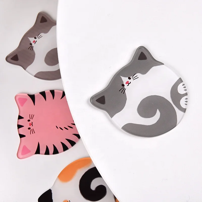 Customize Clear Acrylic Coasters Cute Mat Pad For Drinks And Tea