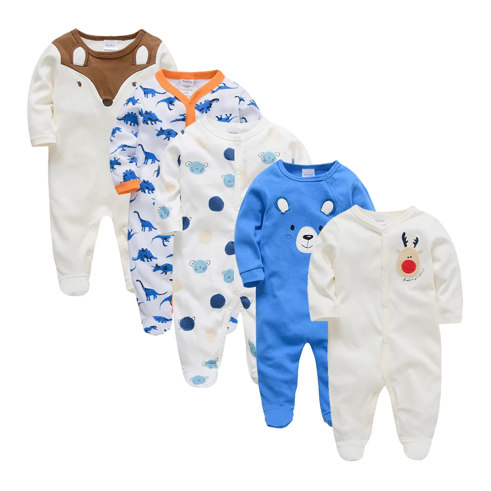 Online Custom Printing Winter Pajamas Baby Girl Rompers Dress