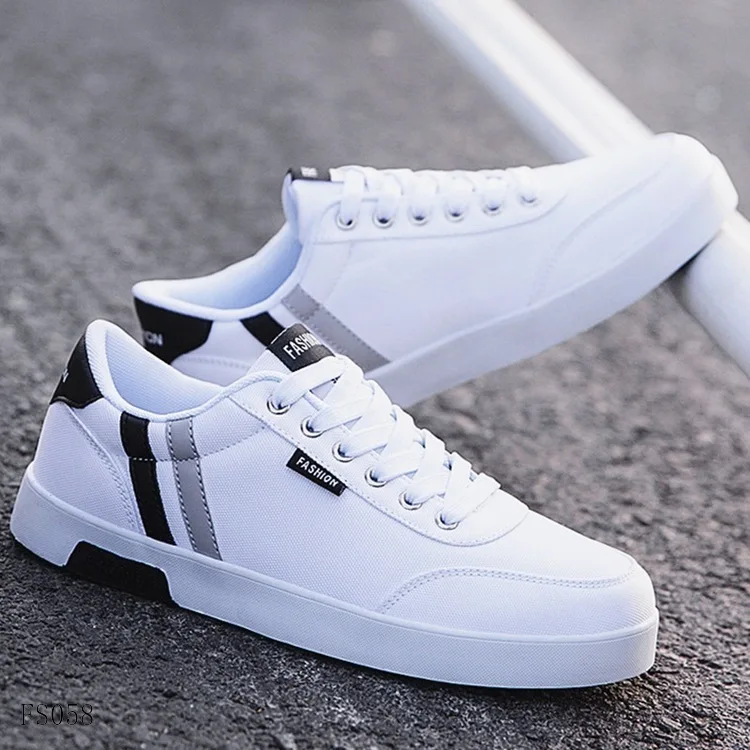 Latest fashion lace up platform adult canvas casual shoes for men