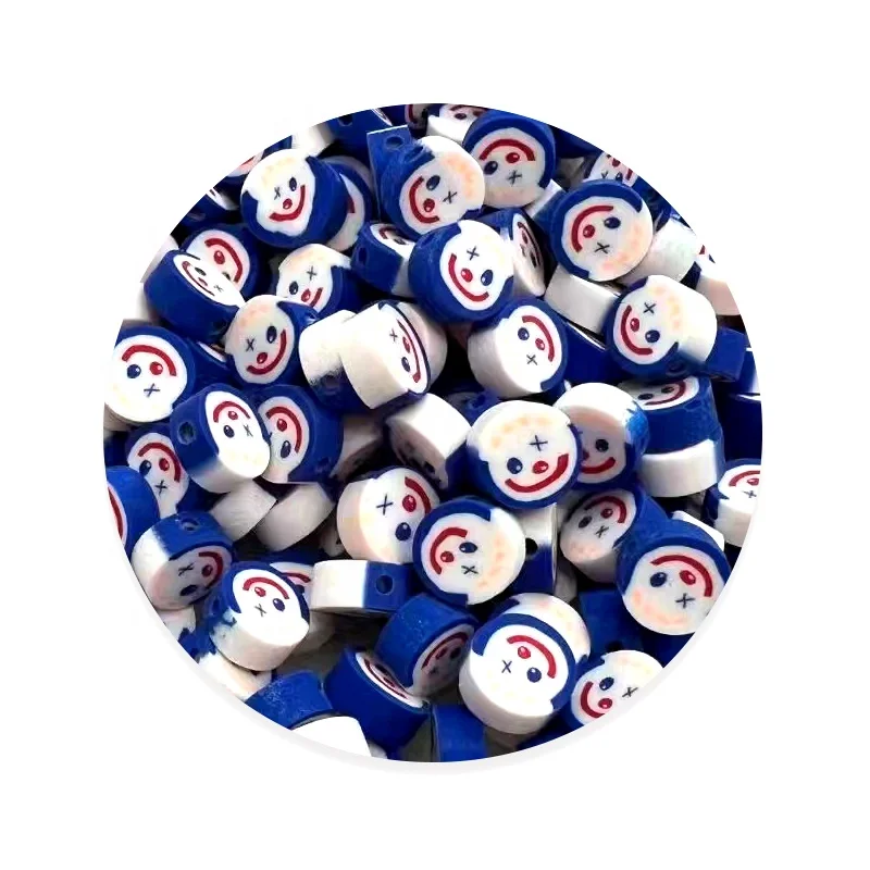 25PCS/Bag Various Style Polymer Clay Beads Love Clown Yin Yang Clay Loose Beads For Diy Jewelry Making Accessories