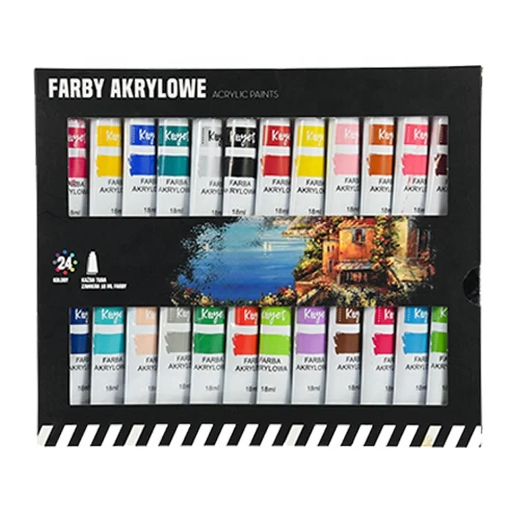 Multi purpose eco friendly craft non-toxic acrylic water-based paint 24 color acrylic paint set