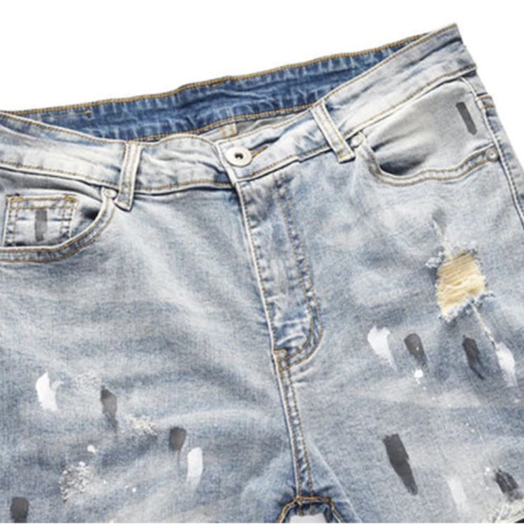 Wholesale Style Brand Italian Designer Rhinestone Skinny Jeans For Men