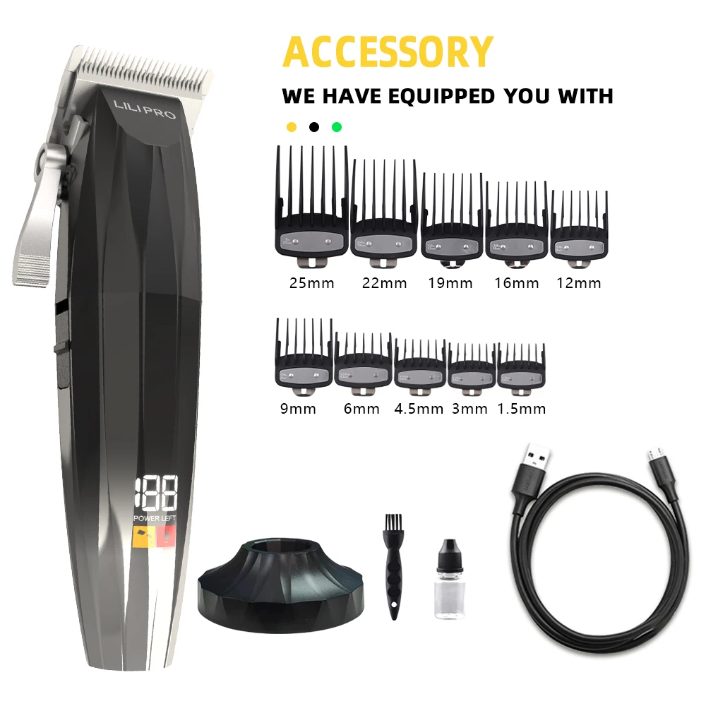 Hot Professional Metal Haircut Lcd Display Hair Cut Machine Hair Trimmer Waterproof Hair Clippers For Men
