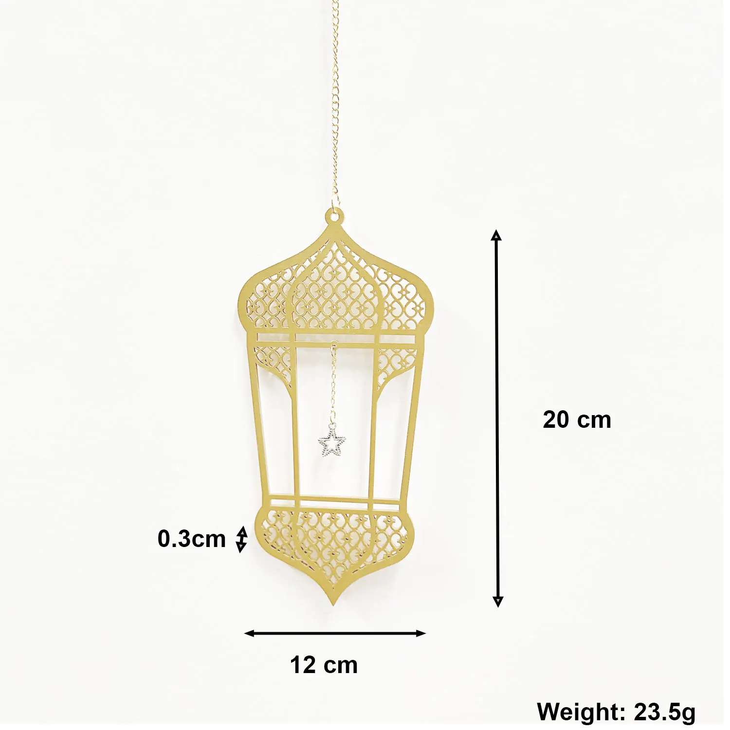 Islamic Lantern Wood Sign Muslim Ramadan Kareem Gifts Gold Painted Eid Hanging Wall Ornament Eid Mubarak Wooden Decoration