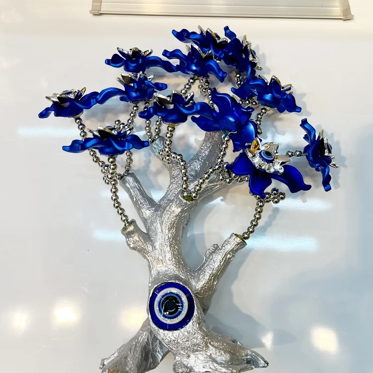 New Custom Fake Christmas Tree Of Life Blue Turkish Eye Decoration Ornaments Evil Eye Tree
