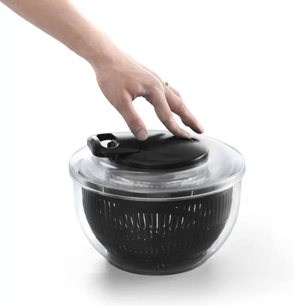 Большой Спиннер для салата объемом 5 л, Вращающаяся крышка для мытья овощей, чаша для хранения, функциональная кнопка остановки салата