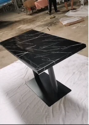 Durable Simple Design Black Coffee Table Commonly Used Restaurant Coffee Shop Marble Coffee Table Rectangle