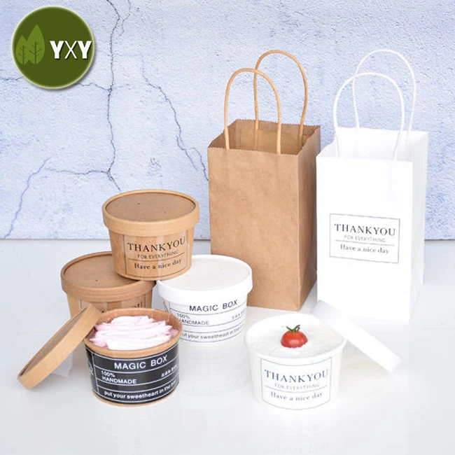 Get!!! Eco-friendly Custom Logo Kraft Paper Bowl Cup with Paper Lid