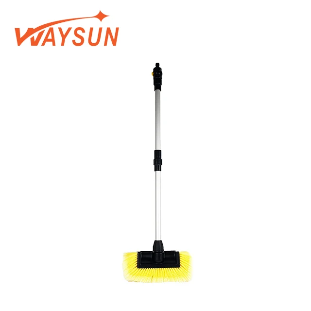 Telescopic Handle Soft Bristle Car Wash Brush Water Flow Switch Car Wash Cleaning Broom