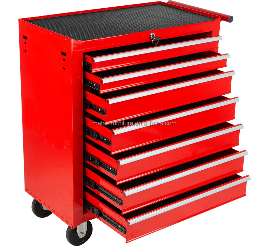 JZD New Design Heavy Duty 7-Drawer Tool Trolley Premium Work Efficiency Powder Coating Finish Tool Cabinets