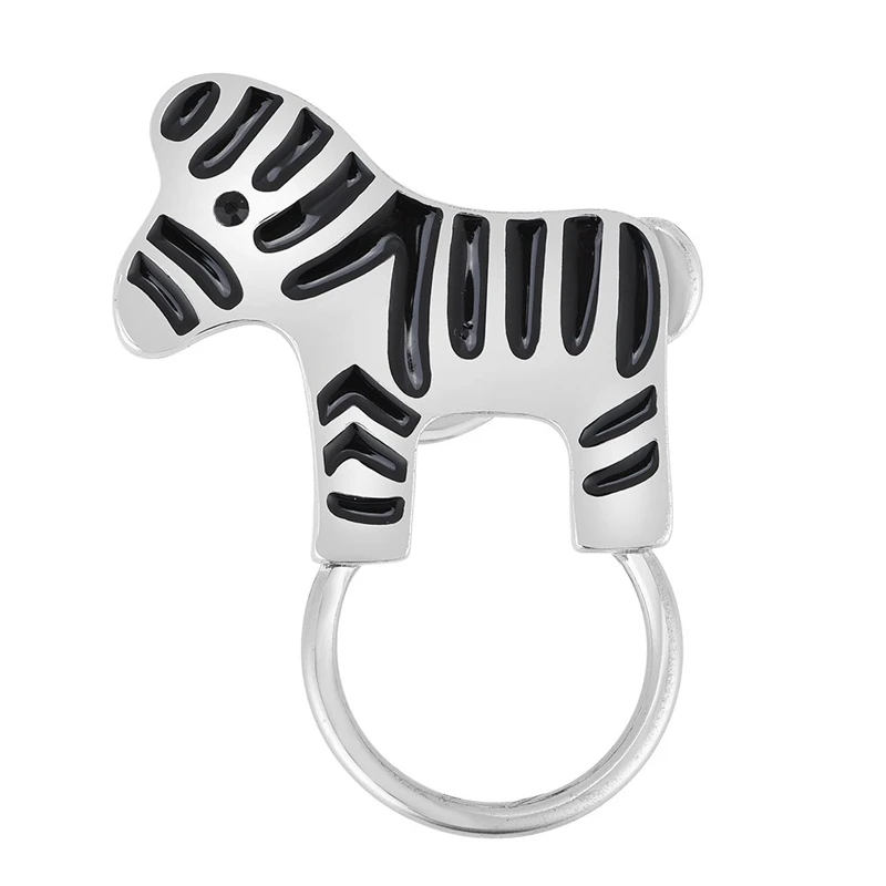 Custom Simple 3 Colors Black Striped Horse Zebra Magnetic Eyeglass Holder Brooch