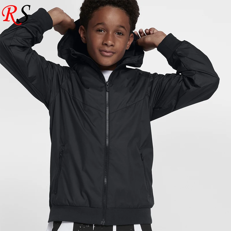 New Arrival Hot Selling Lightweight Black Fall Jacket 2022 Windbreaker For Kid Boy