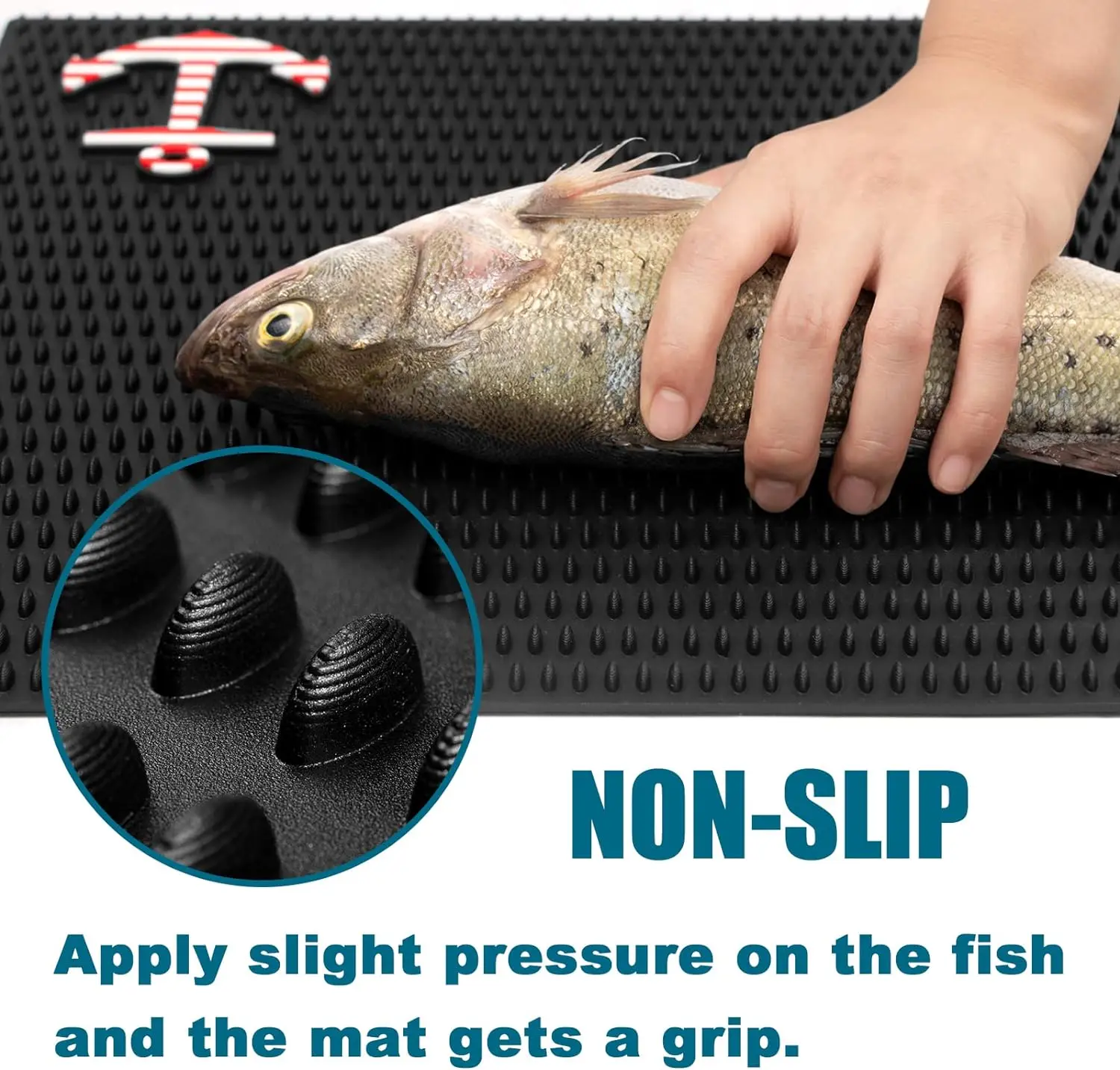 Fashion Fish  Mat Non-Slip Fillet Mat for Fish Cleaning and Cutting Board Portable Durable Easy to Clean Fishing Gear