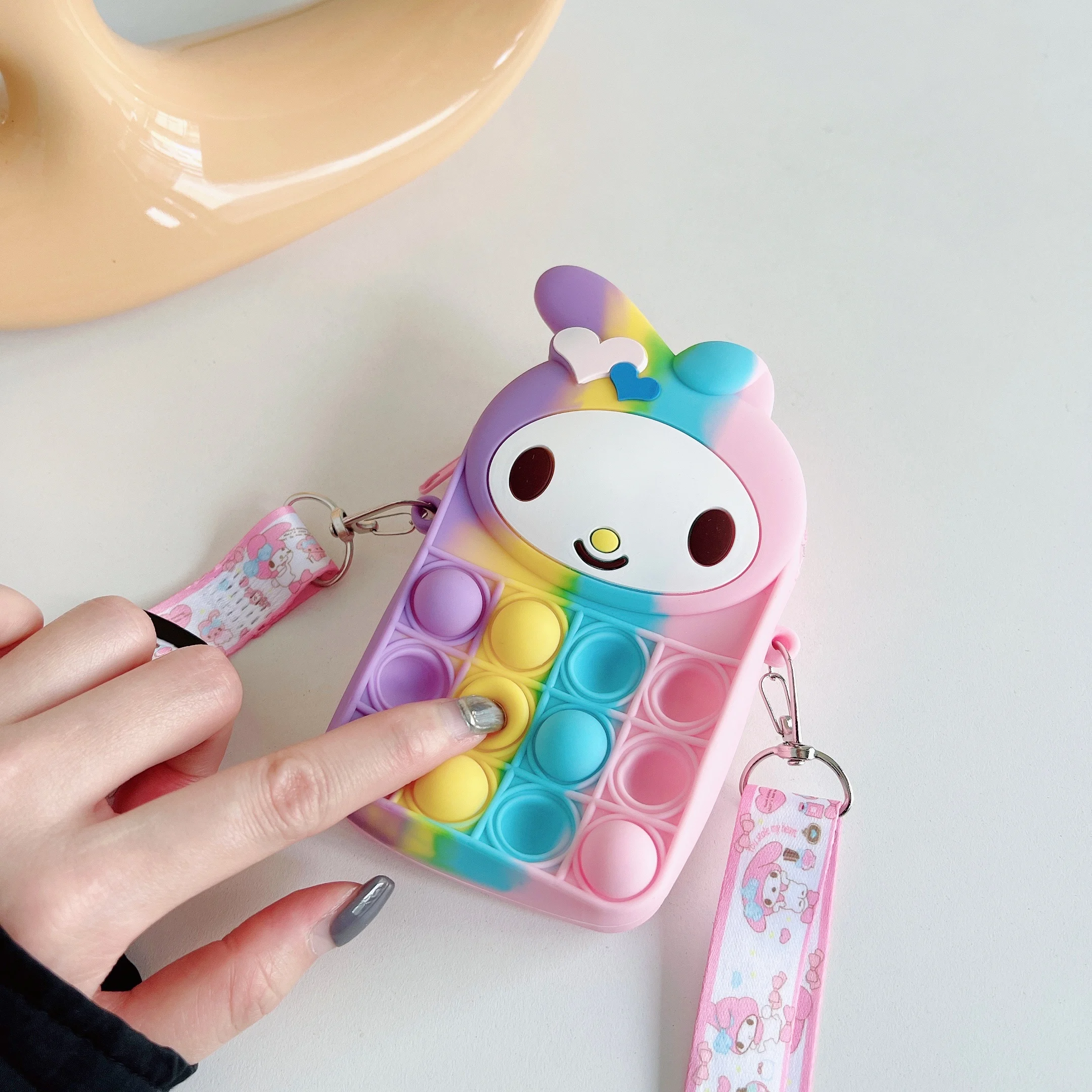 2022 Fashion Money Coin Purses Rainbow Fidget Popper Purse Bubble Shoulder Bag For Women Ladies