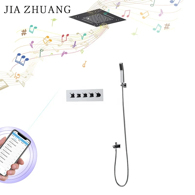 Набор насадок для душа, многофункциональный светодиодный светильник с функцией управления телефоном, с креплением на потолок, с ручной отделкой для ванной комнаты