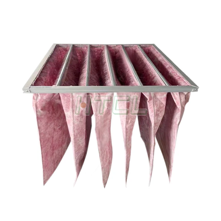 Factory Price Fiberglass Pocket Filter G4 F5 F6 F7 F8 AHU Hepa Filter Air Conditioning Bag Filter