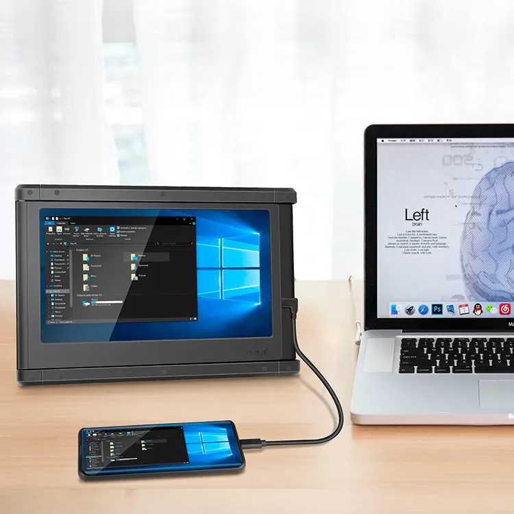 Оптовая продажа с фабрики, двойной и тройной дисплей 12 дюймов, монитор для ноутбука, 1080p, двойной экран, монитор для ноутбука, двойной дисплей