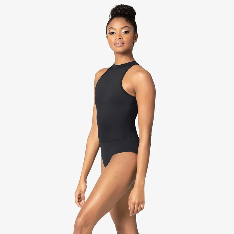 Sleeveless Leotard Ballet Dance Costumes High Neck Mesh Back Training Dancewear Women Performance Wear