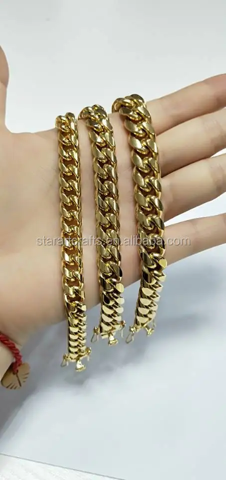 Китай оптовая продажа 8 мм 10 12 14 16 BLING MIAMI POP кубинская цепочка Золотая Ювелирные изделия