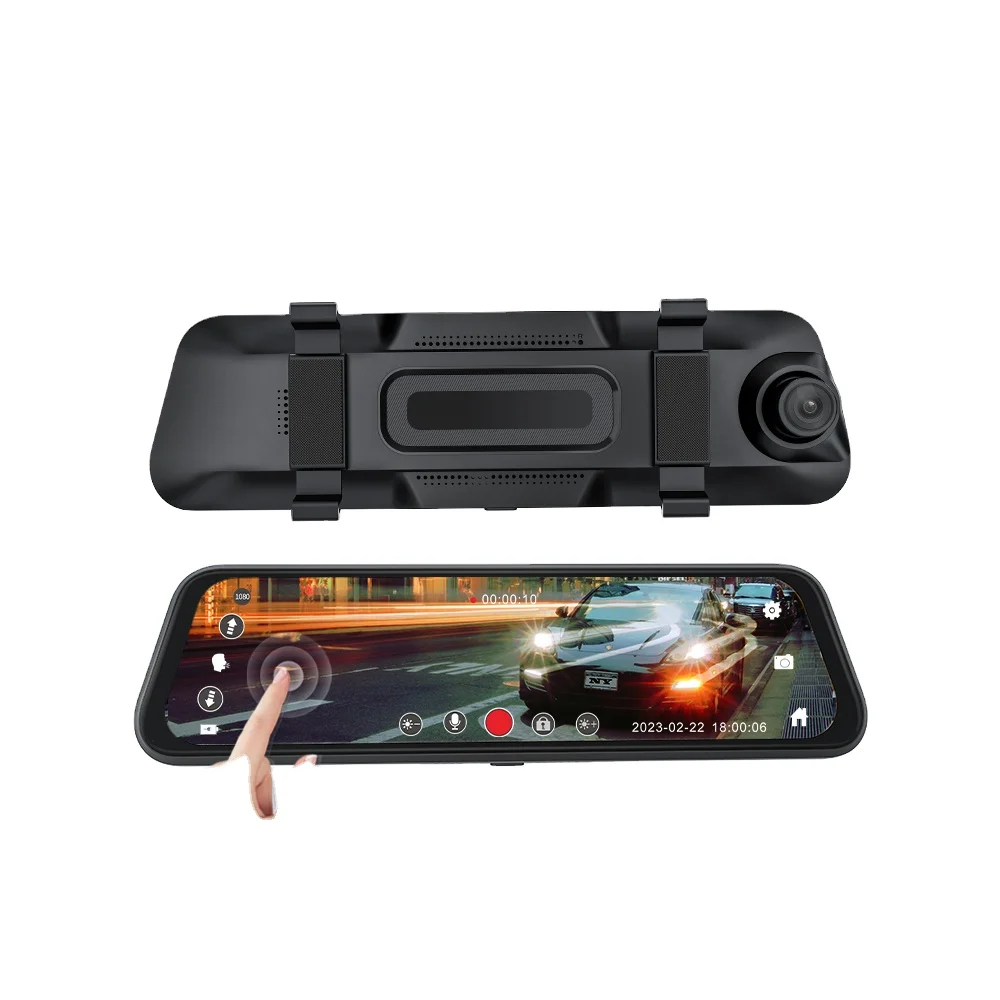 Rearview mirror with camera  Car DVR Dash Cam Dual Lens Rear View Mirror Video Driving Recorder