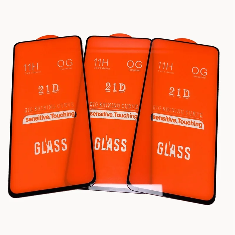 Promotion Wholesale 21D explosion proof mobile phone fast lead time full glue screen protector for redmi note 7 glass