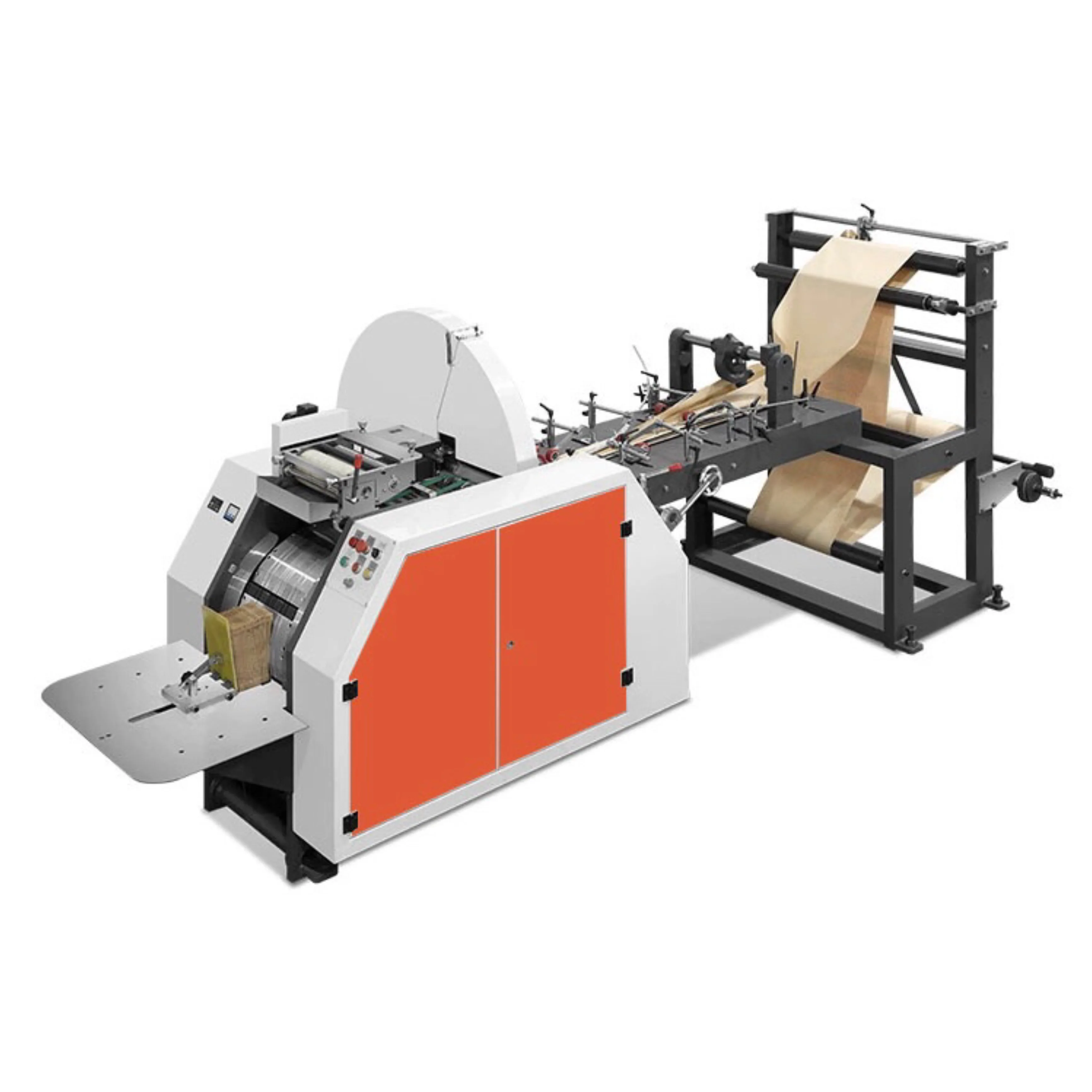 V-bottom flour brown paper carry bag making machine