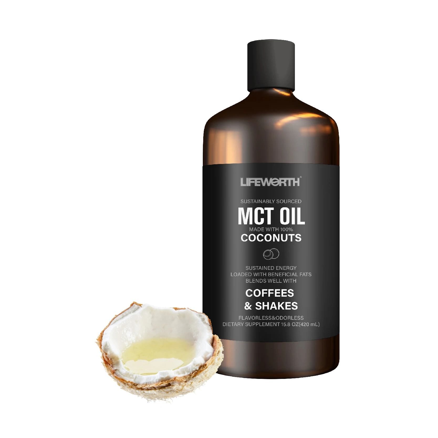 Органическое Масло MCT C8 Keto от Lifeworth для поддержания