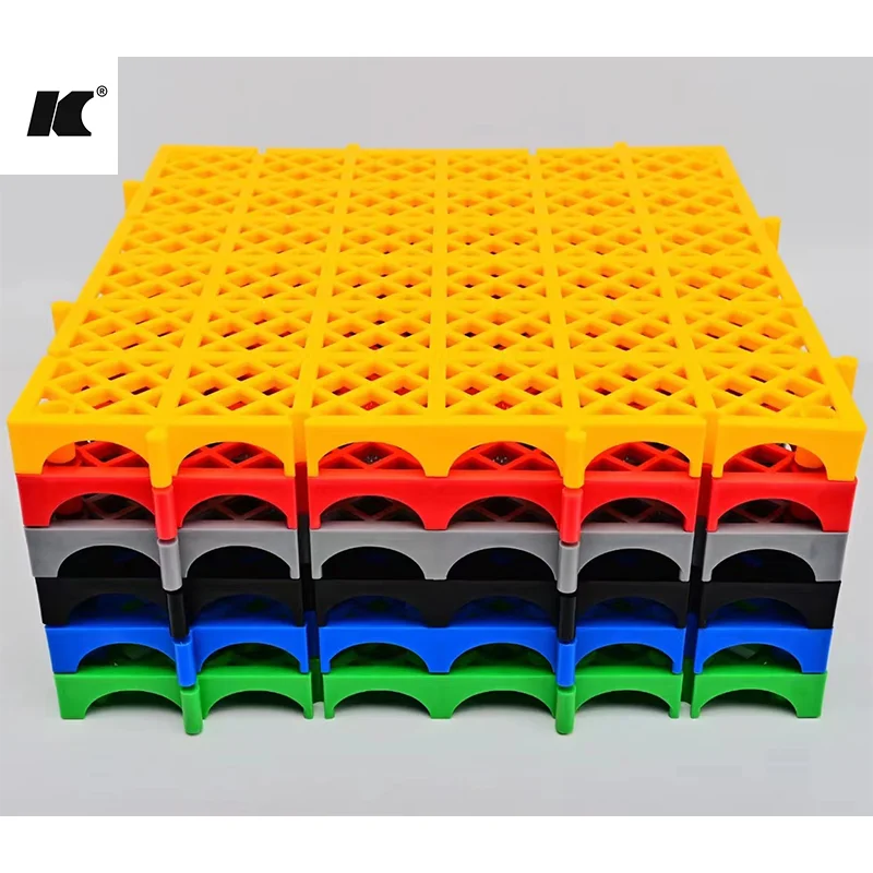 400*400*30MM Four Leaf Clover workshop floor tiles interlocking plastic Tiles for Garage Floor Covering