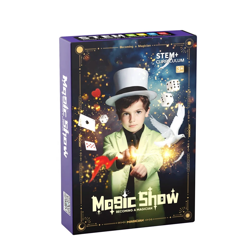Kids magician toy set 53+/74+ magic show amazing magic trick with props & instruction manual for children learn the art of magic