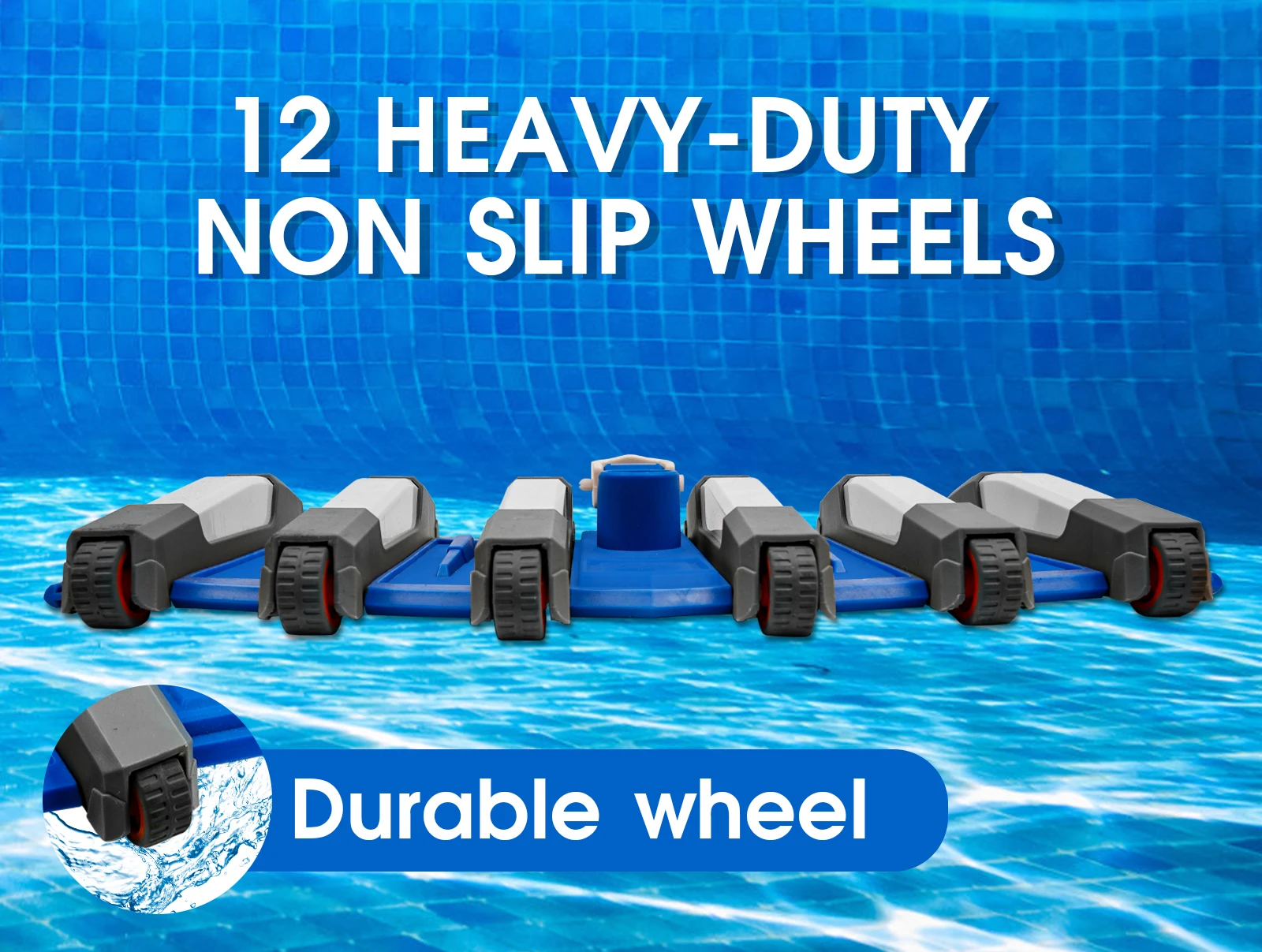Deluxe 19in pool vacuum head flexible swimming pool vacuum cleaner head with fishtail EZ clip handle