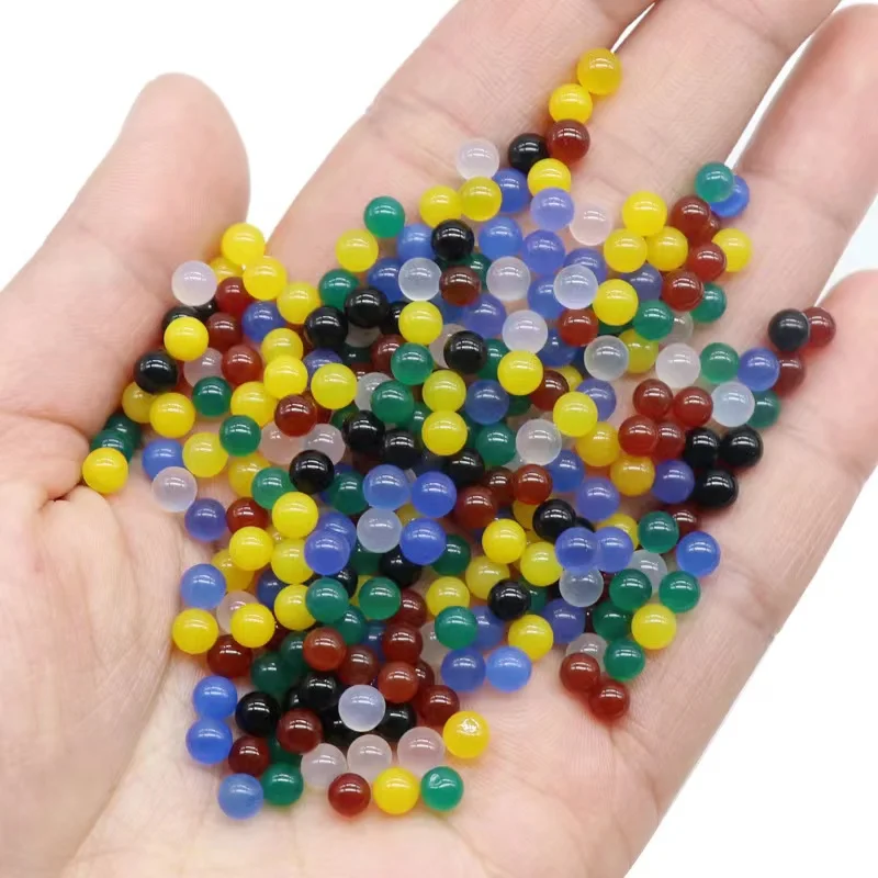 Low Price 4mm Beads Wholesale Bulk Small Sphere Natural Crystal Stone Colorful Agate 4mm Bead For Crystal Gifts