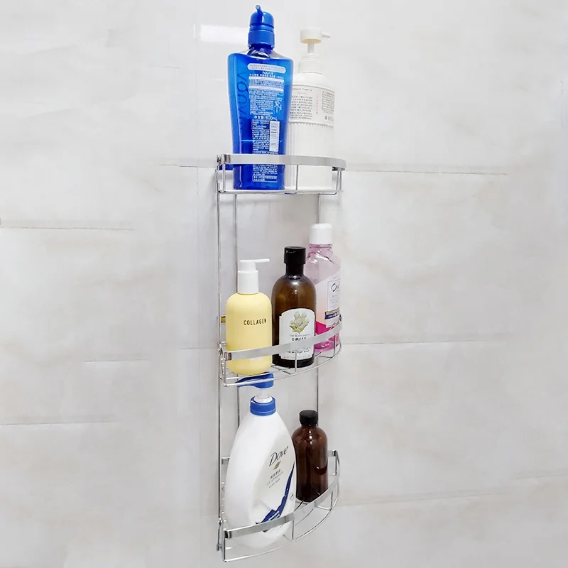 High Quality Factory Design Metal 2-3 Tiers triangular Folding bathroom Corner shower Caddy Bathroom Corner Rack For Shampoo
