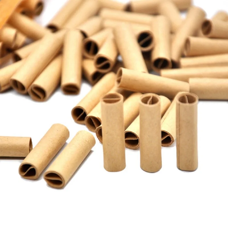 100 x 6MM Pre Rolled Natural Unrefined Filter Rolling Paper Tips 6MM Slim Rolling Filter