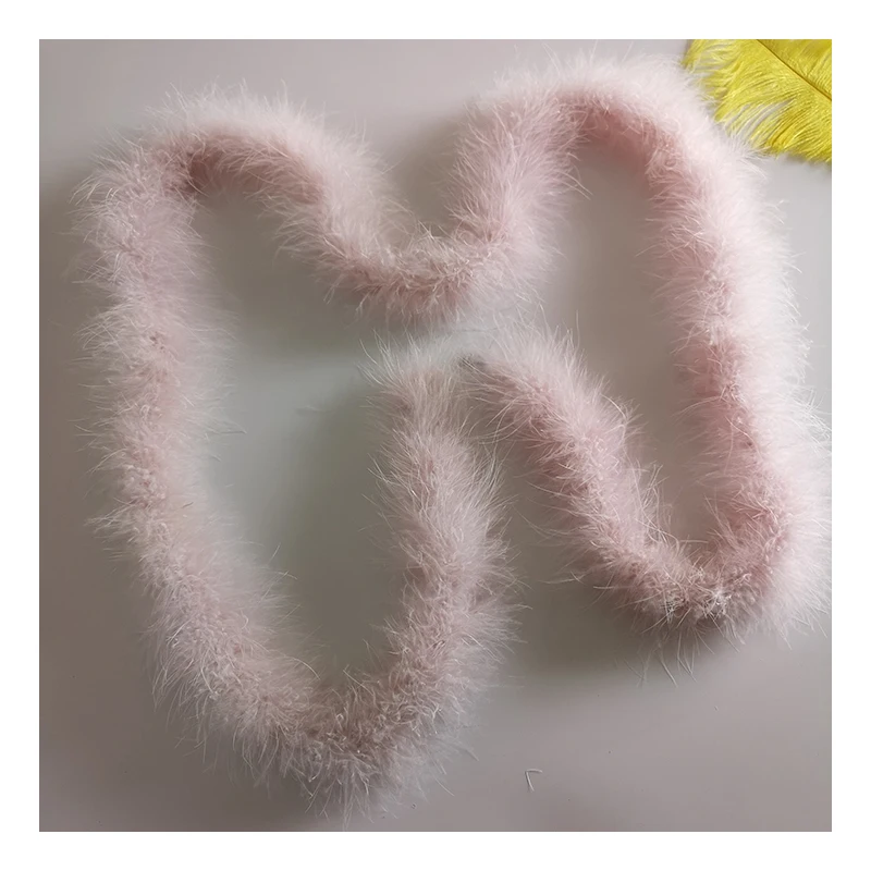 Wholesale Best Seller Pink Dyed Turkey Feathers Cloth Edge Turkey Feathers Fringe Boa For Party Home Decoration Turkey Feathers