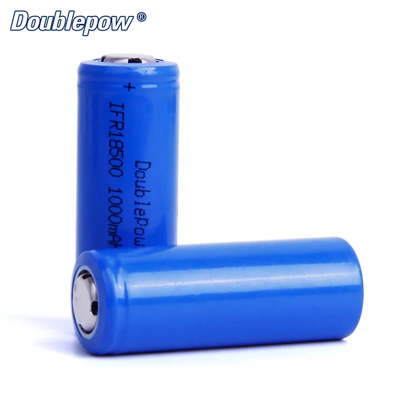 Doublepow IFR 18500 1000mah 3.2v lifepo4 rechargeable lithium battery for flashlight