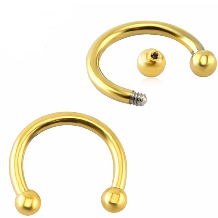 Retail Colorful Horseshoe Shape Nose Ring Anodized CBR Nose Septum Clicker Ring Nasal Piercing Jewelry