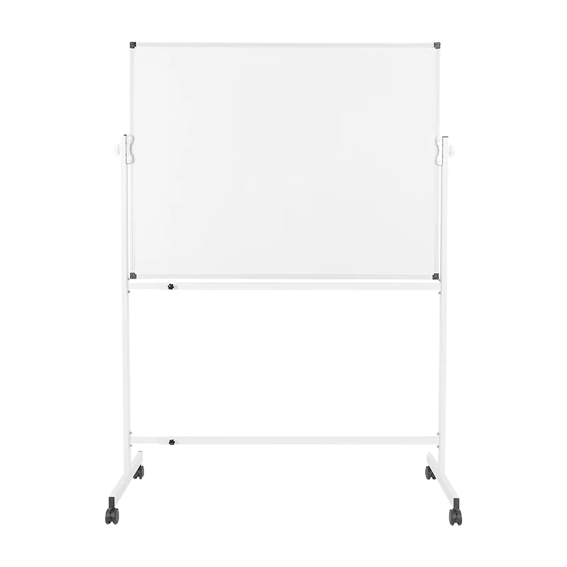 Factory Customizable Height-Adjustable Mobile Whiteboard Lockable Wheels Double-Sided Magnetic Surface for Message Board Use