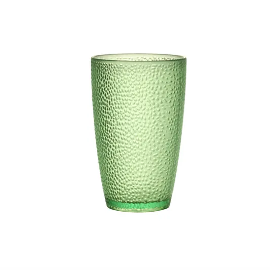 Пластиковые стаканы для питья-набор из 10 стеклянных стаканов Highball от Glavers высококачественный охладитель 17 унций. Стеклянная посуда в рубчик